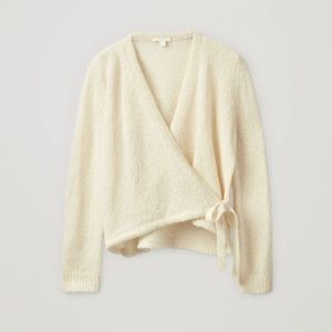 Cos Wool Alpaca Wrap Cardigan in Cream
